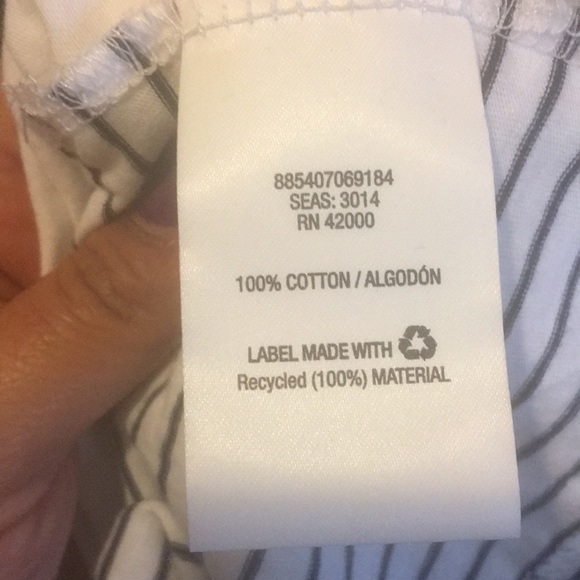 White tank striped open front cardigan 2fer Top - Picture 4 of 8